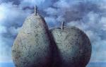 Rene Magritte.  Ordinary surrealism.  Rene Magritte: paintings with names and descriptions.
