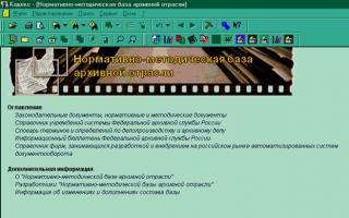 ویژگی های سازماندهی ذخیره سازی دپارتمان اسناد در فدراسیون روسیه